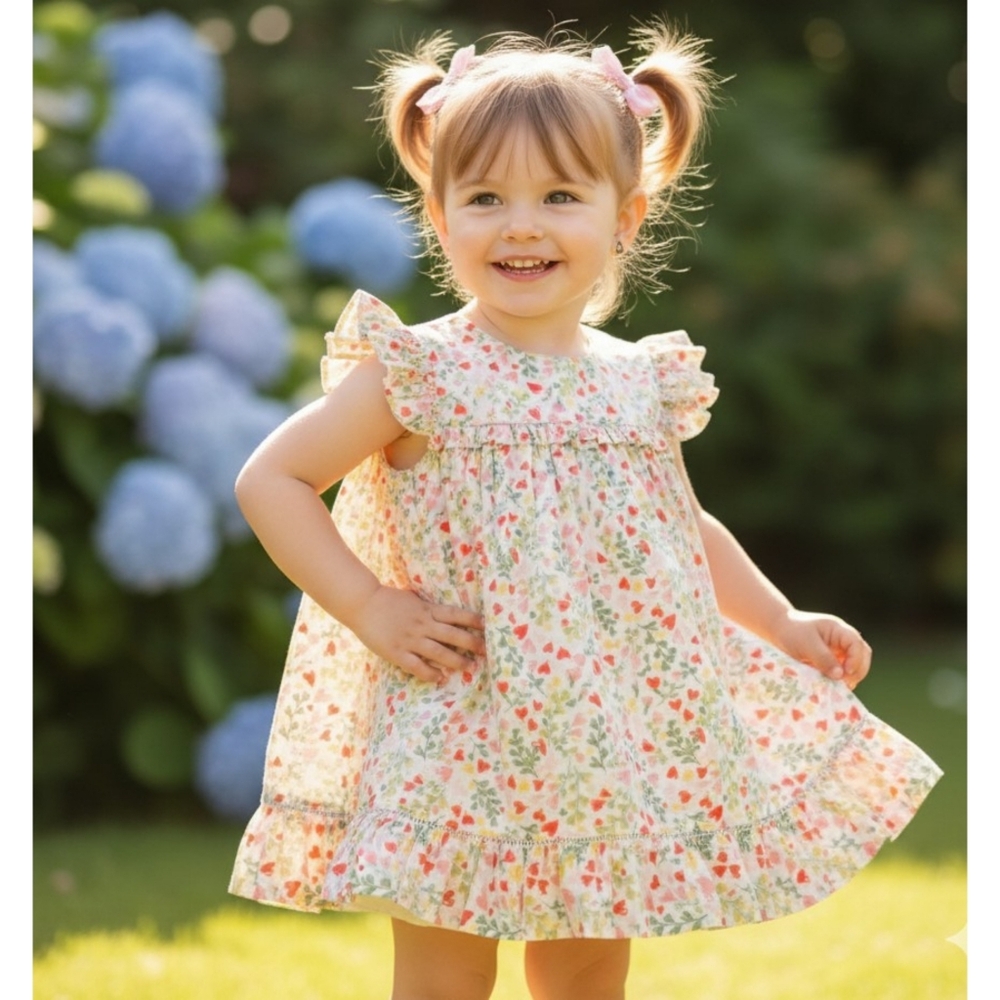 Rachel Zoe Heart Floral dress White Size 4T